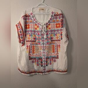 Savanna Jane Embroidered Mexican Blouse 2X